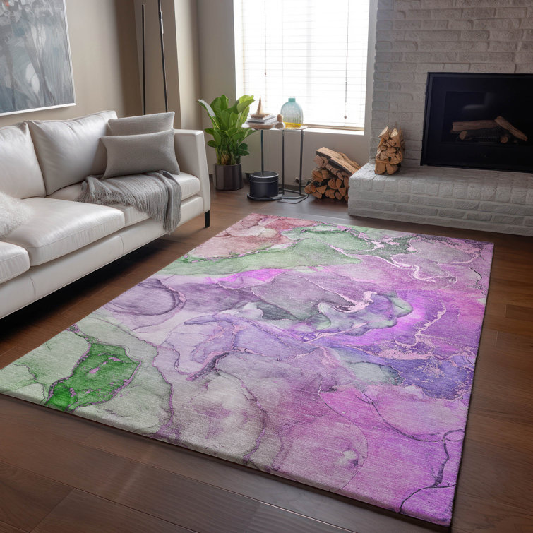 Premium Machine Washable Cerrito AMF500 Purple Rug