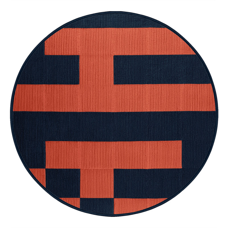 Tapis botanique lavable à la machine, Rond 6 pi