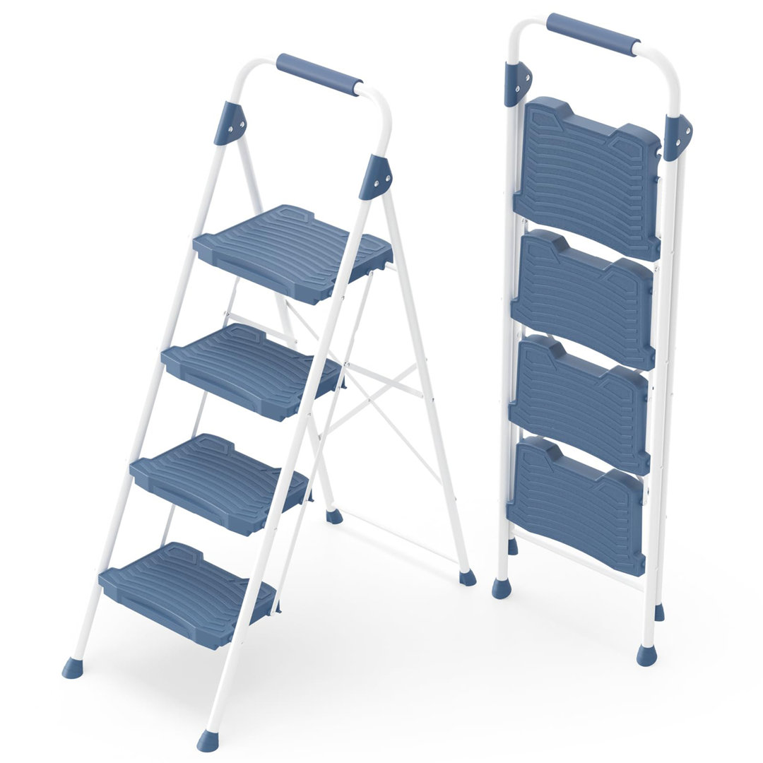 4 - Step Iron Lightweight Folding Step Ladder