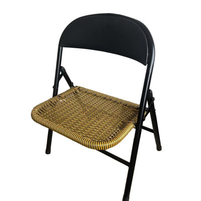 Chair For Bedroom And Bar - 4 Pieces, Collapsible Design, 220 Lb Load Capacity, 11.34" Wide Chairs Black Frame, 21.95" High