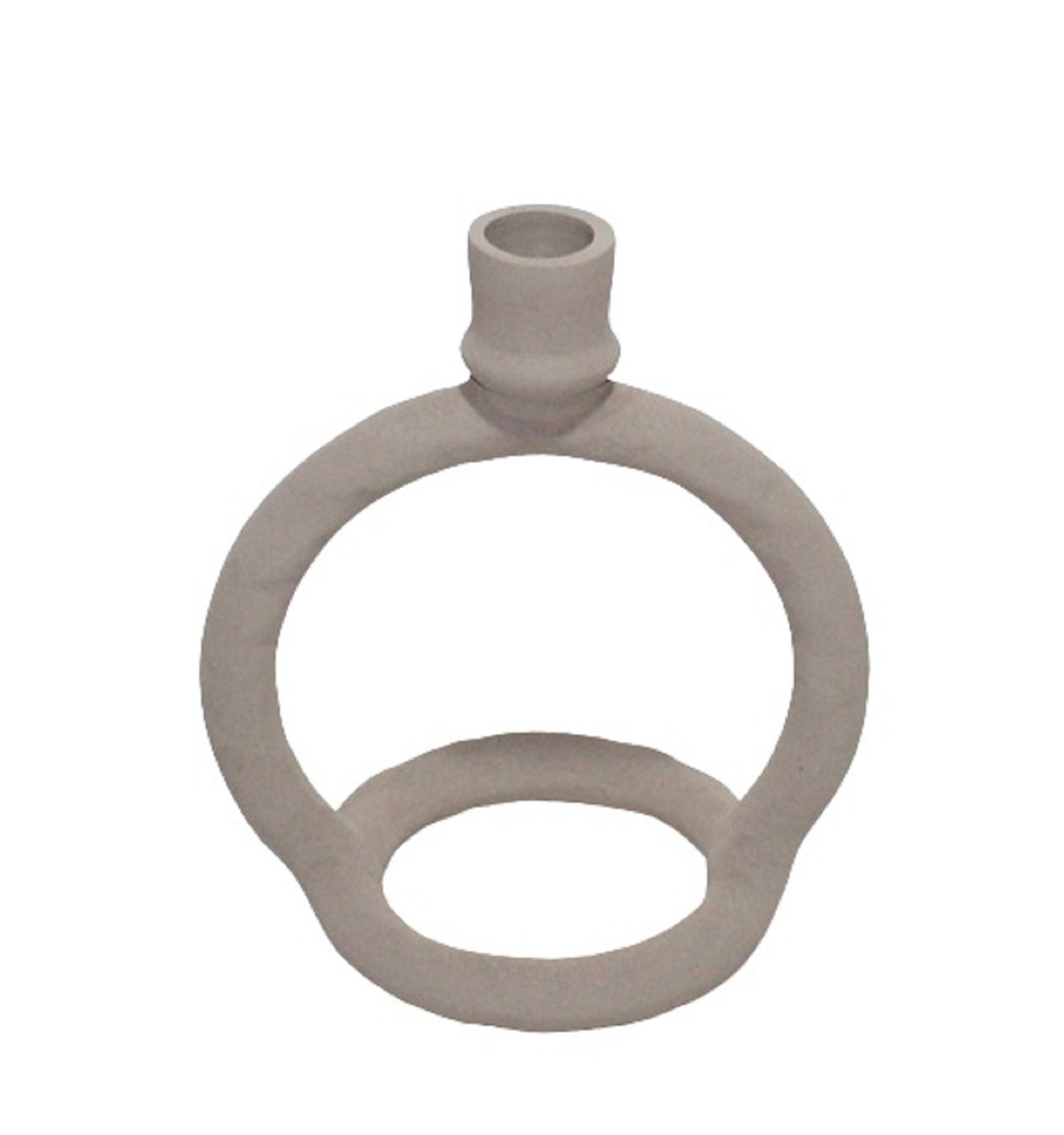 Aluminium Candleholder 6.75"H, Off White