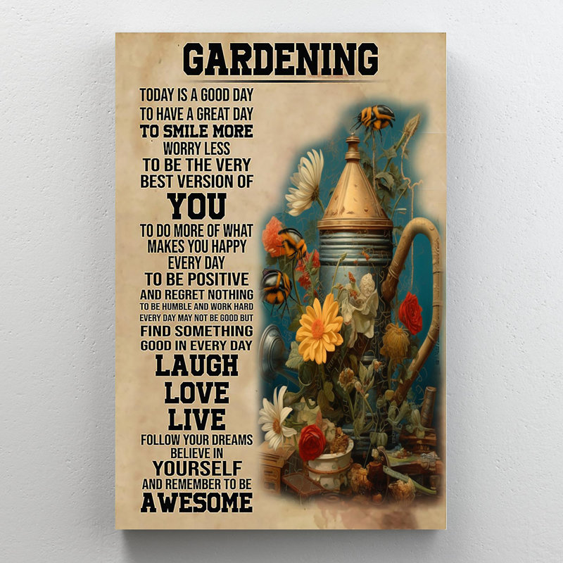 Alyza Gardening Today Is A Good Day, H 20 po x l 16 po x P 1,25 po