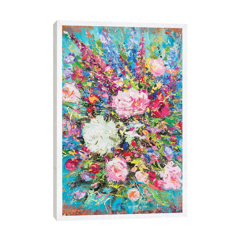 Bouquet by Andrej Ostapchuk - Print on Canvas, White Framed, 66.04 cm H x 45.72 cm W