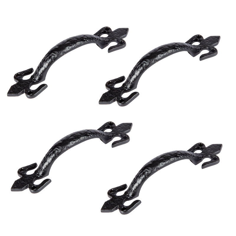 Hammer & Tongs - Rustic Fleur De Lis Door Handle - H200mm - Black