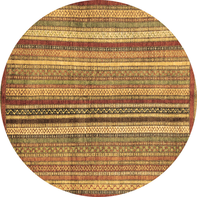 Tapis rond en laine / polyester tissé à la machine de 4 pi en brun