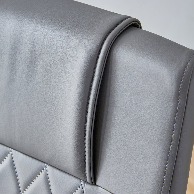 Chaises de salle à manger en similicuir, Gris, Argent argent, Ensemble de 4