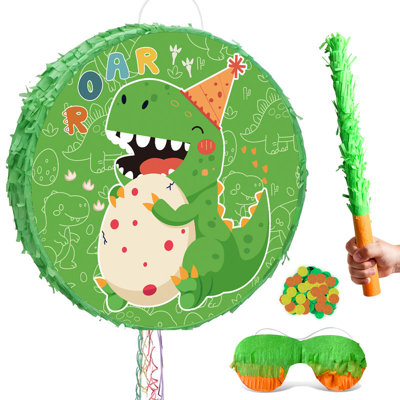 4 In 1 Dinosaur Round Piñata, 17.58'' Dinosaur Piñata Bundle