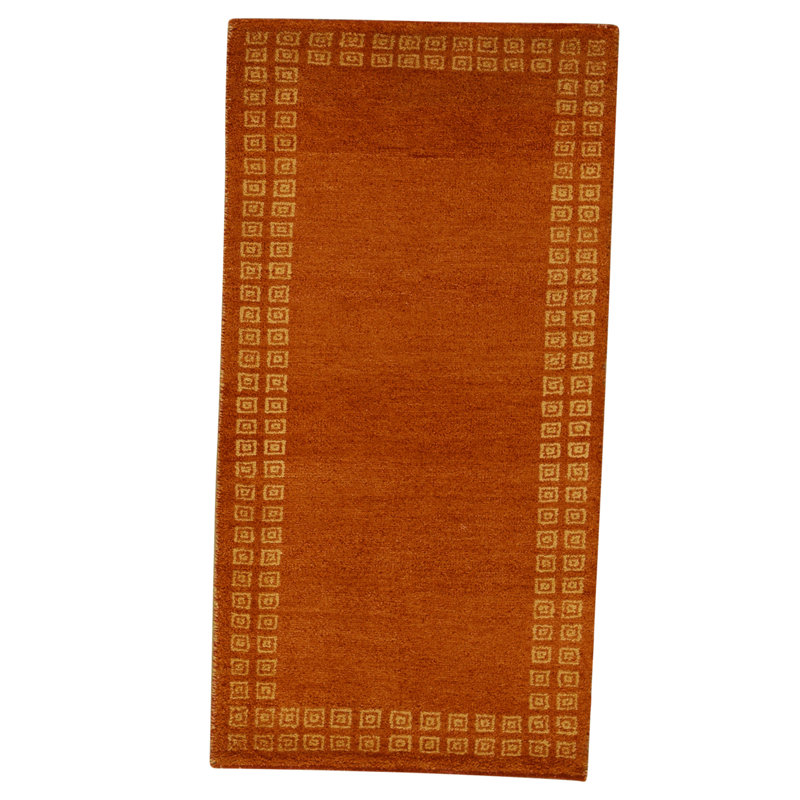 High-Quality Hand-Knotted Rust Area Rug