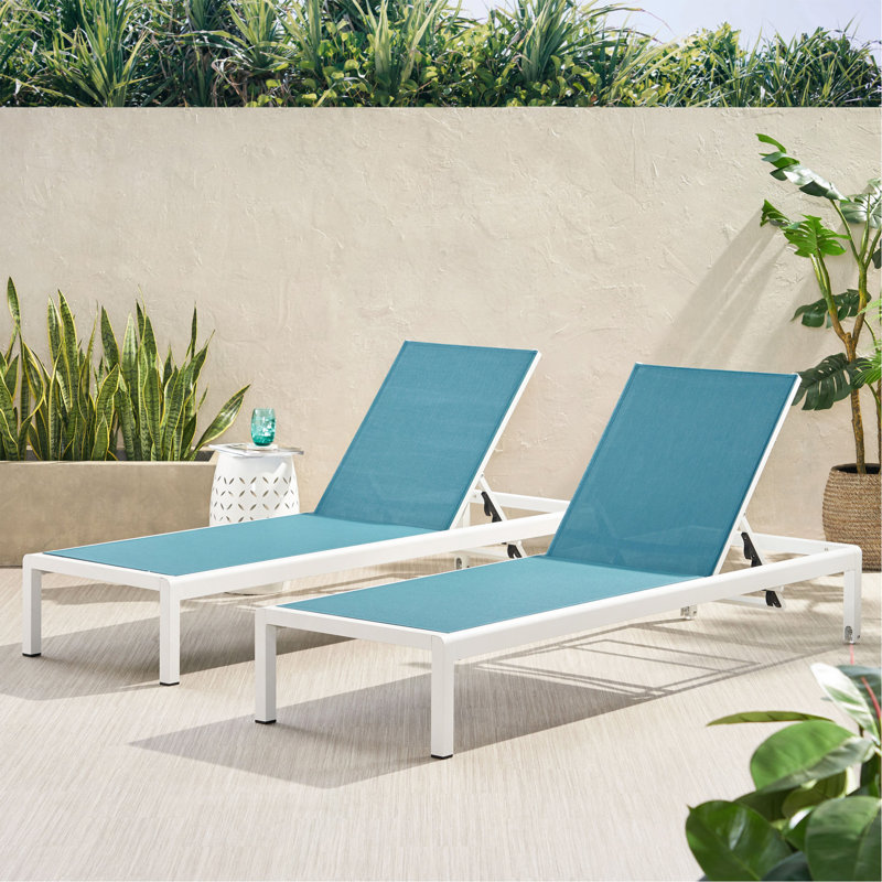 Chaise longue (MP2), Blanc / Bleu