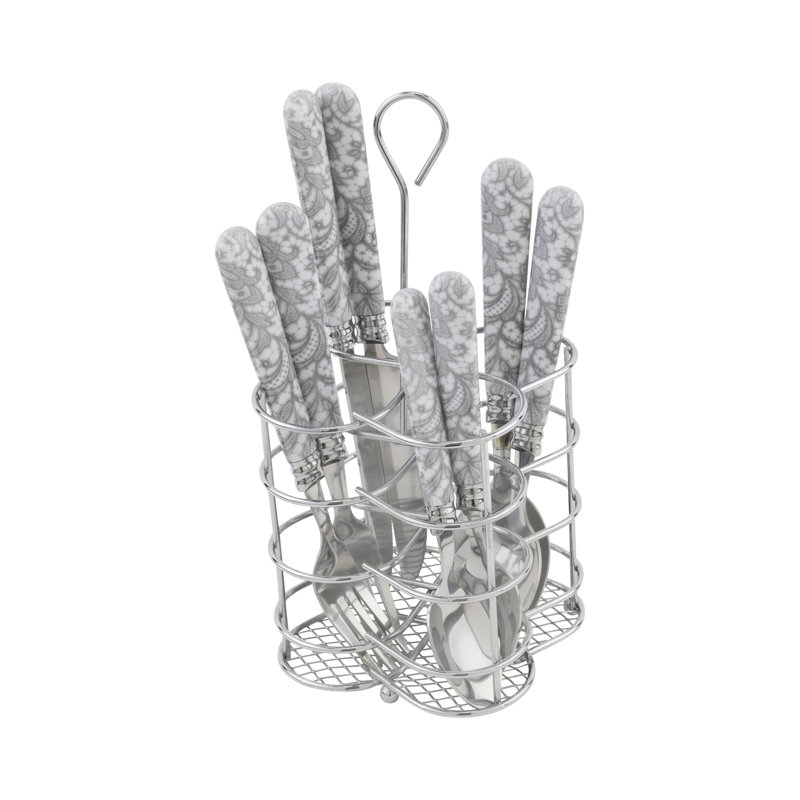 Ensemble de couverts en acier inoxydable 16 pièces French Service Bistro, service pour 4, dentelle