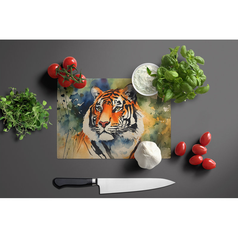 Tiger Glass Cutting Board Large