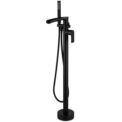Robinet de baignoire autoportant monocommande à fixation au sol avec douchette