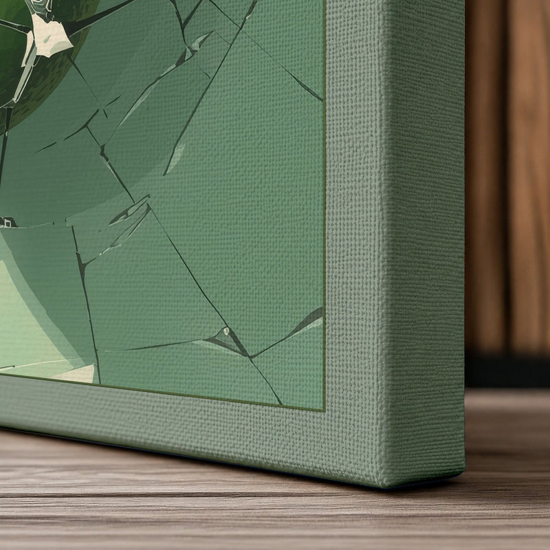 Pear in Geometry Botanical - Wrapped Canvas, 30x20 - 76.2 x 50.8 cm, Sage Border