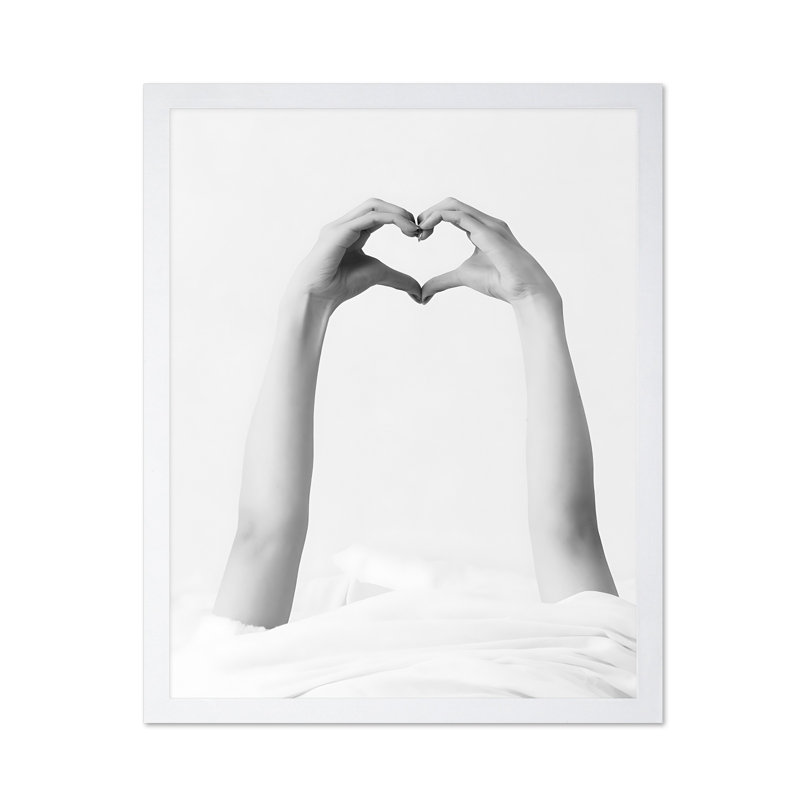 Heart Hands No2, Poster, White Framed, 08"H x 10"W