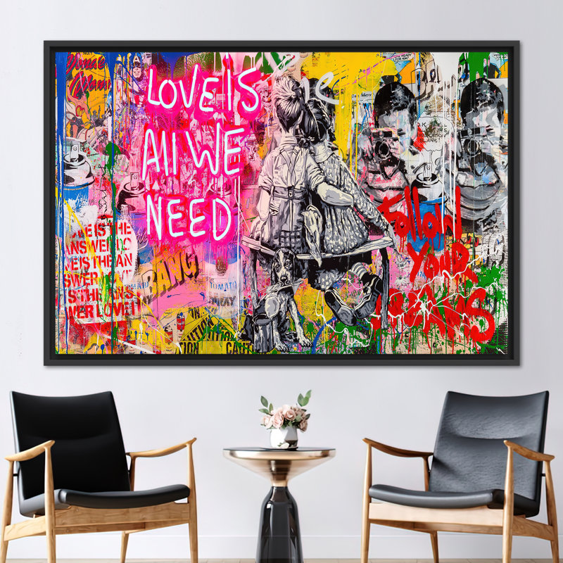 Print on Canvas, 50 cm H x 70 cm W, Black Floater Framed