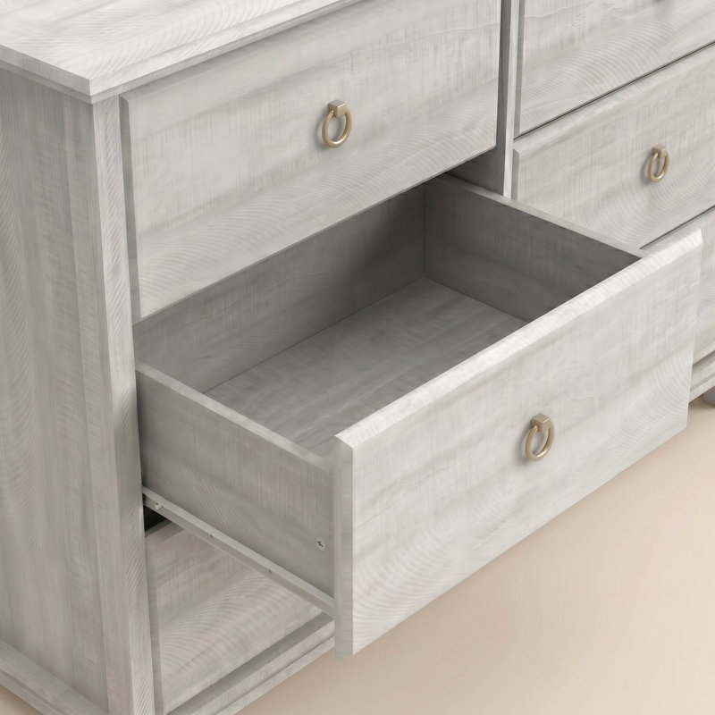 Weston Traditional 46.3" W 6 Drawer Dresser, Dusty Gray Oak