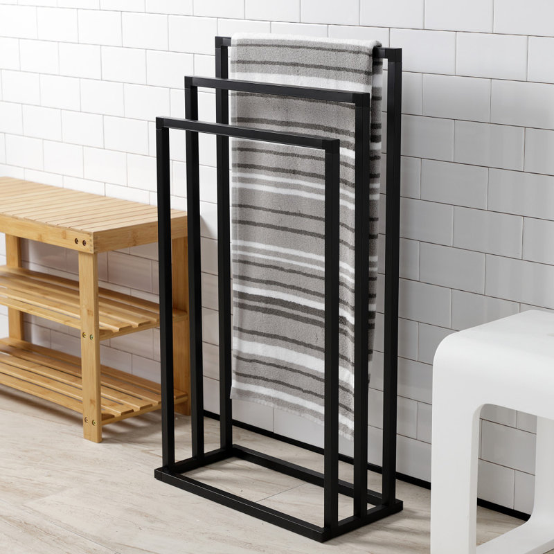 Kingston Brass Edenscape Freestanding 3-Tier Towel Rack, Matte Black