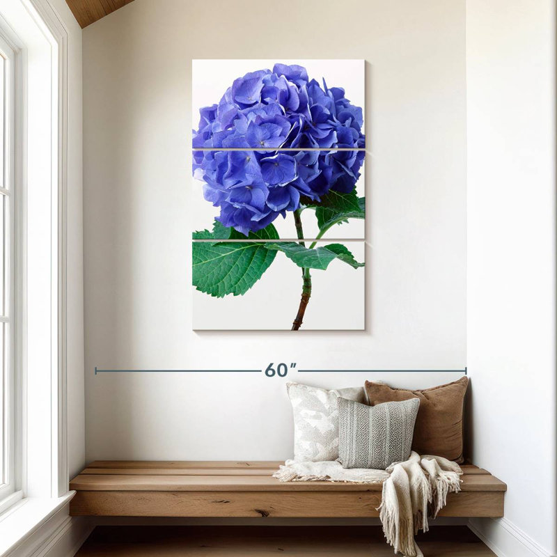 Fleurs d'hortensia bleu Harnek, H 45 po x l 28 po