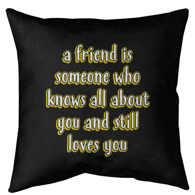 Coussin de sol Love & Friendship, H 36 po x l 36 po, Jaune