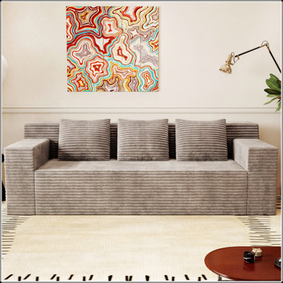 Ensemble de canapé 71 pièces en tissu velours côtelé 71 pouces, confort profond, aucun assemblage requis, parfait pour les salons et plus