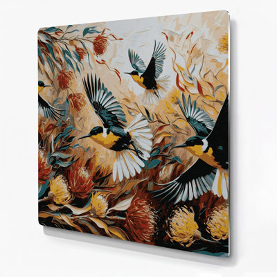 Art mural en métal oiseaux Birds New Holland