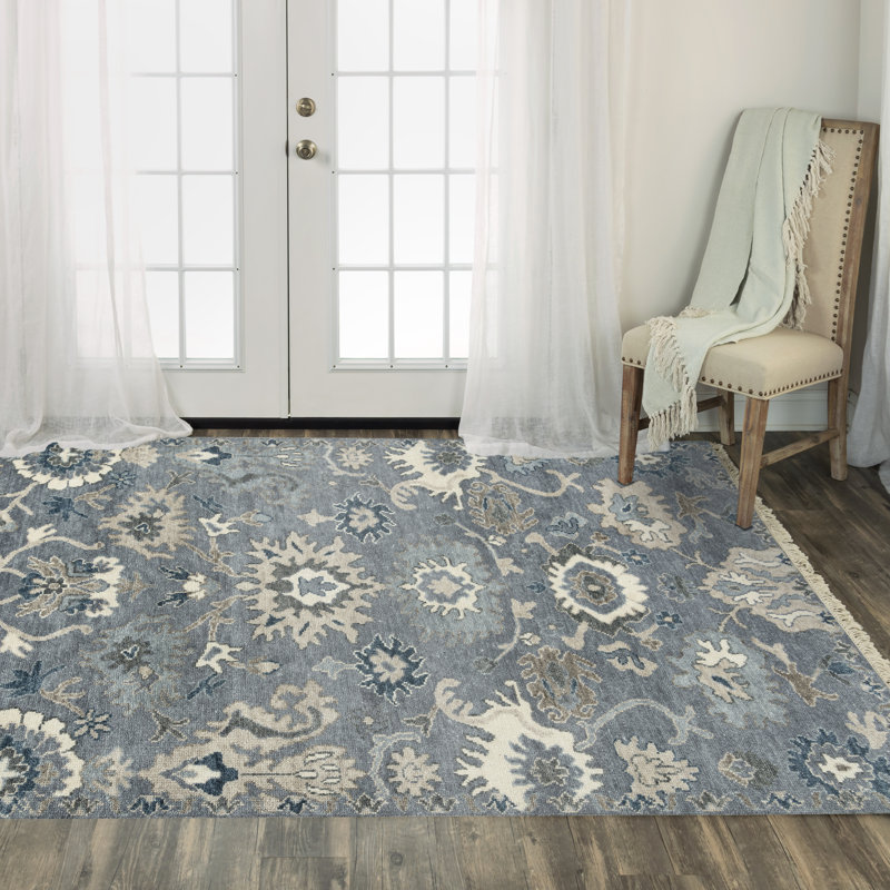 Tapis en laine noué à la main, Rectangle 6 pi x 9 pi