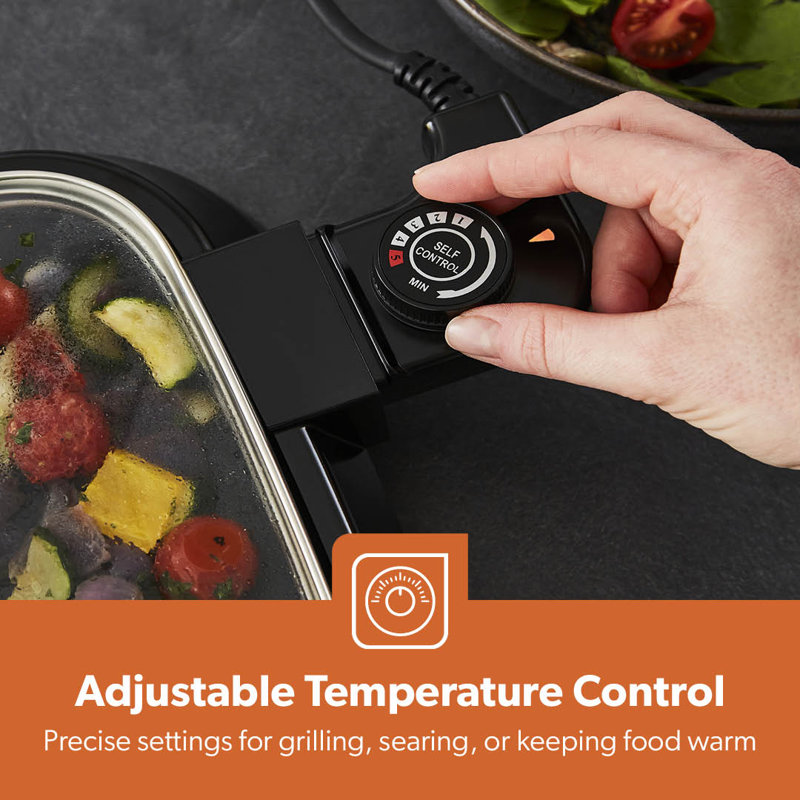 GEEPAS 1600W Electric Barbecue 2-in-1 Grill With Hot Plate with Built In Drip Tray