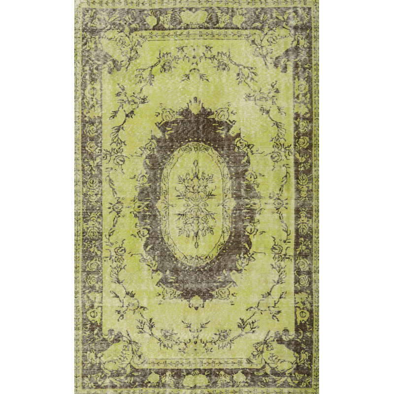 Tapis vert de style oriental, Rectangle 8 pi x 10 pi