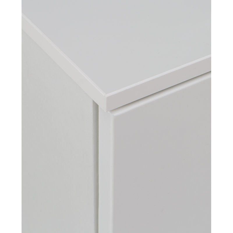 Warnick 109.9cm W 2 - Drawer Chest of Drawers, Matte White/High-gloss White