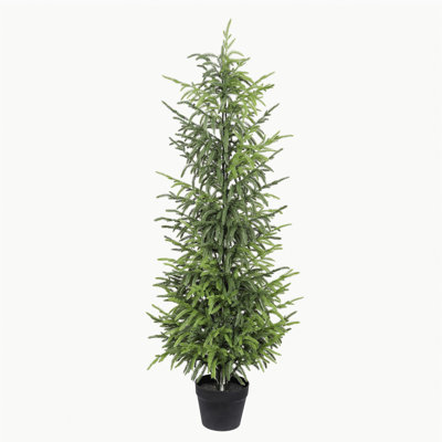 Pin artificiel 5 'Real Touch avec pot en plastique noir, 1pc / ensemble