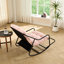 Chaise berçante d'extérieur, coussin confortable, avec coussin épais et doux, pour le salon, la chambre à coucher, la salle de lecture, structure noire avec coussin rose