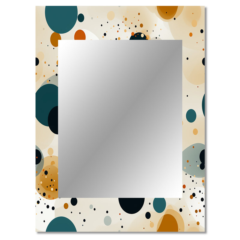 Motif à pois chic industriel Cranesville - miroir décoratif à pois, miroir mural moderne, impression d'art en métal