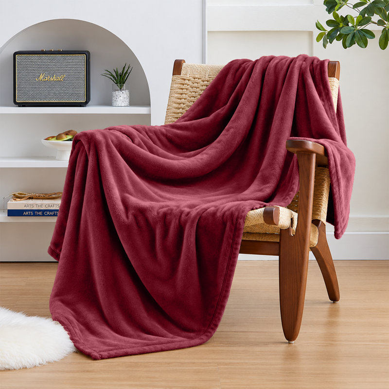 Imperial Homeware London Knitted Blanket, Super King, Burgundy