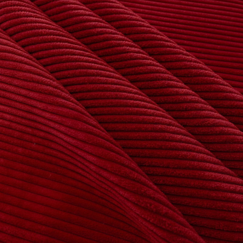 Corduroy Upholstered Rectangle Ottoman, Red