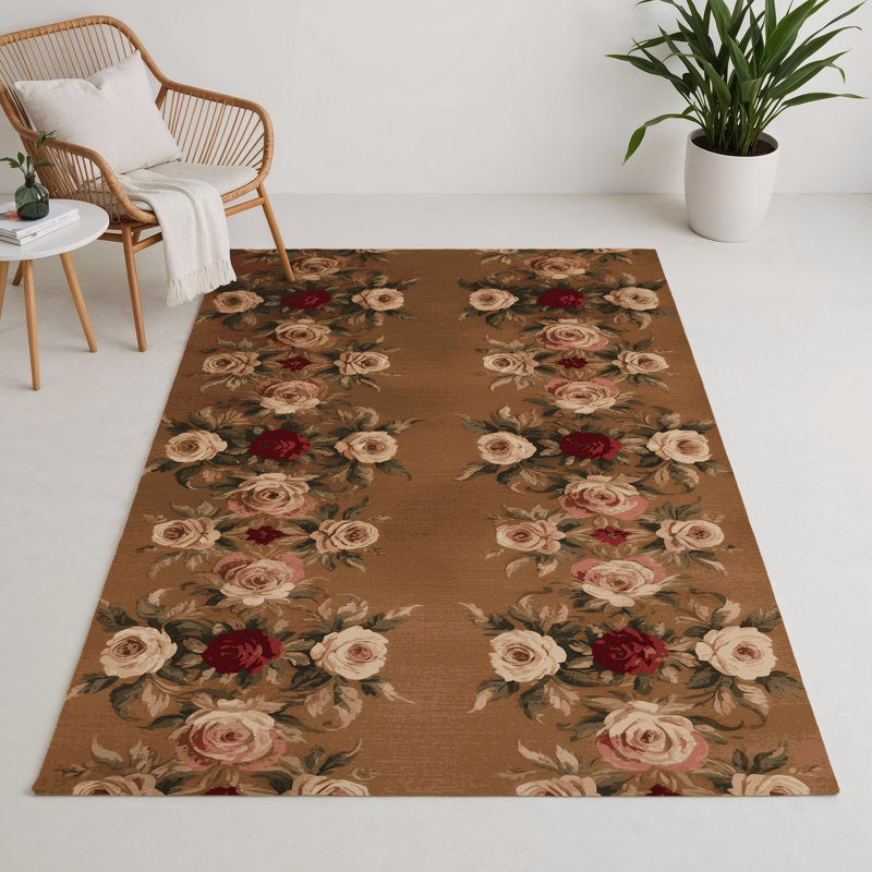 Tapis d'intérieur et d'extérieur brun français, Rectangulaire 3 pi x 5 pi