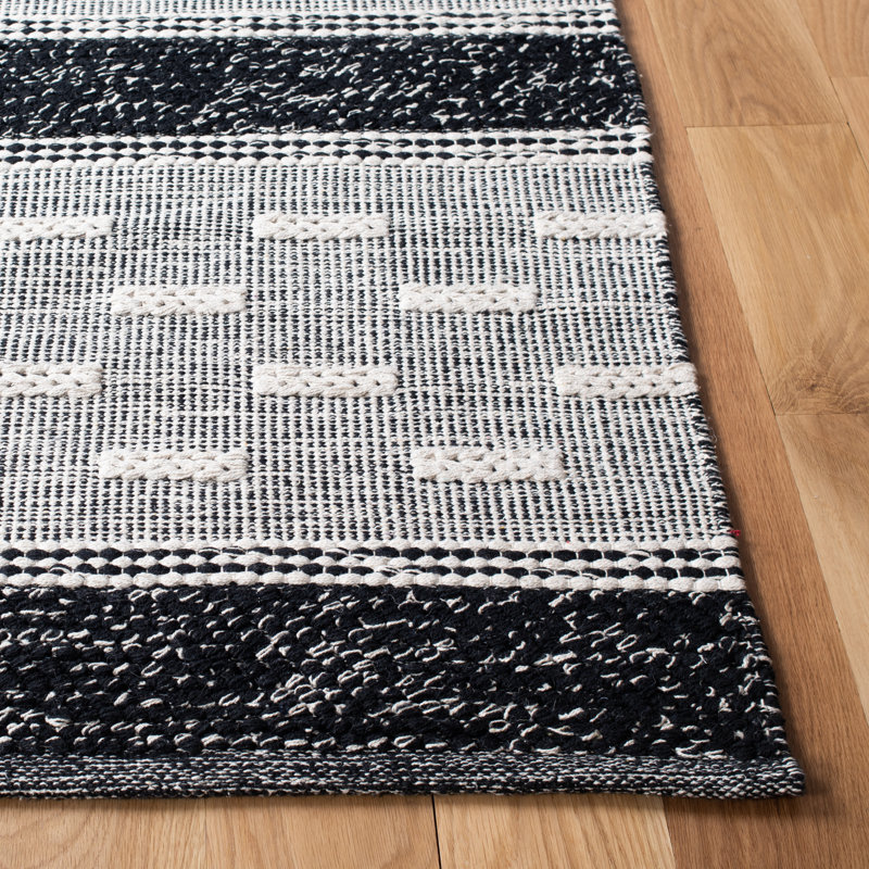 Donnelly Hand Woven Cotton Striped Rug, Rectangle 3' x 5'