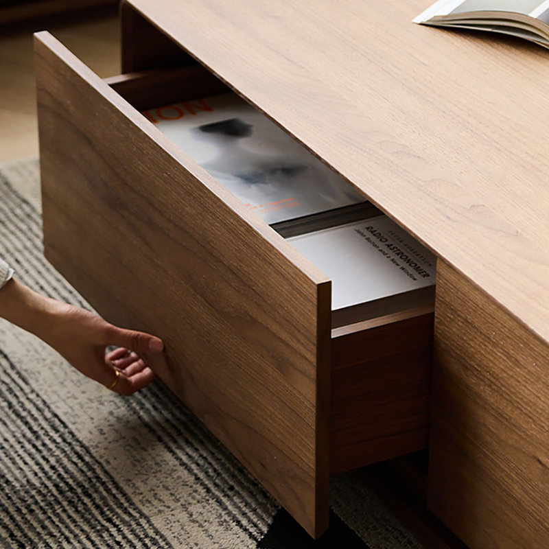 Table de bout rétro en noyer, H 13,8 po x L 51,2 po x l 27,6 po