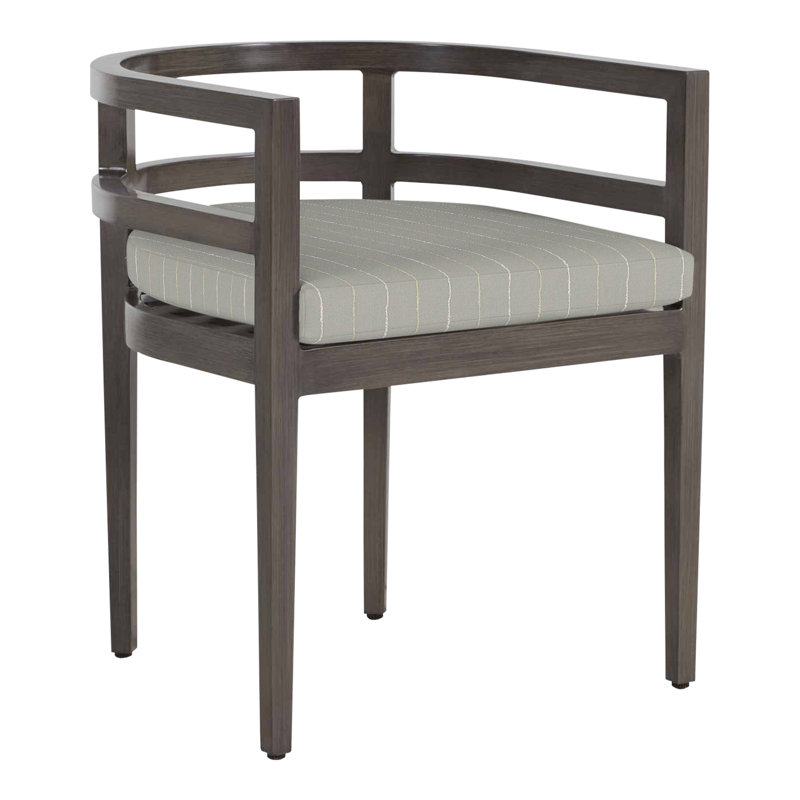 Santa Barbara Aluminum Patio Dining Armchair with Cushion, No Welt, Paper Sky
