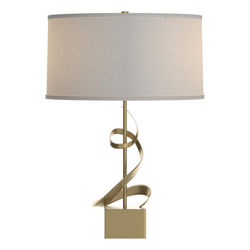 Gallery 22.9" Table Lamp, Flax, Modern Brass