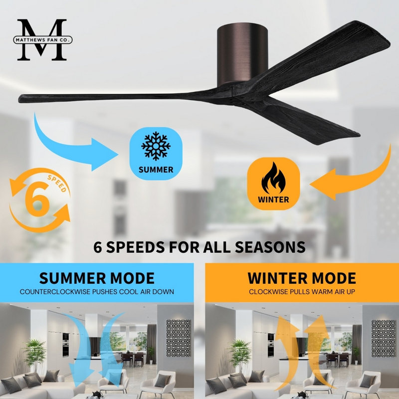 Irene Ceiling Fan, Brushed Bronze, Matte Black, 52"