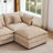 Comfortable Modular Sectionals, Chenille U-shaped Sofa With Movable Ottoman For Home