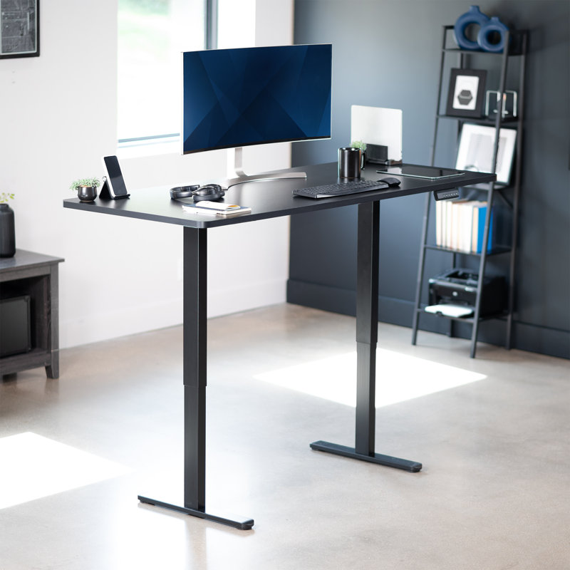 Bureau debout 71 po x 30 po Vivo Dual Motor, Noir, Noir