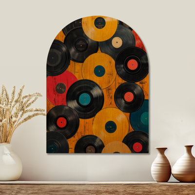 Soirées vinyles des années 70 - Décoration murale ronde en bois rétro