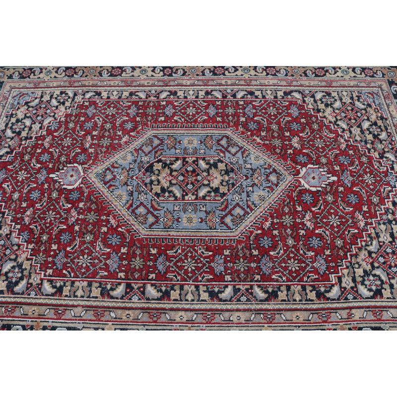 Grand tapis turc Oushak rétro rouge pour un salon ou un salon décoratif de Turquie