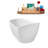 69" Streamline Soaking Glossy White Freestanding Tub and Tray With Internal Drain-101413286