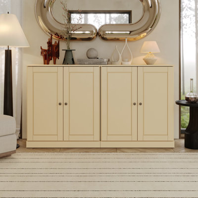 100% Solid Wood 64" Sideboard with Solid Doors