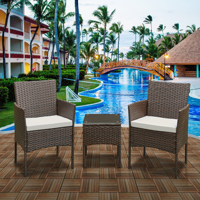 Notchietown Rattan Wicker Seating Group with Cushions