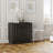 Modern Contemporary 3-Drawer Dresser With Geometric Square Pattern, Black-1238383168