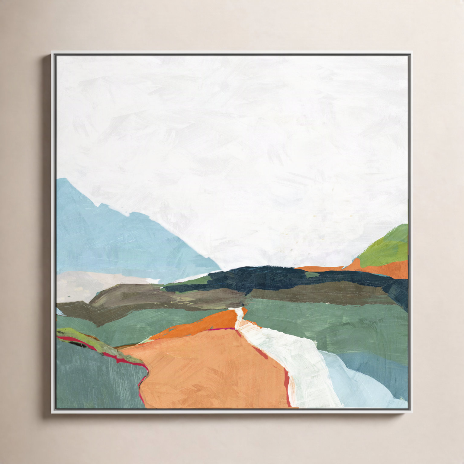 Addy "April Morning" Painting, 46.5" H x 46.5" W, White