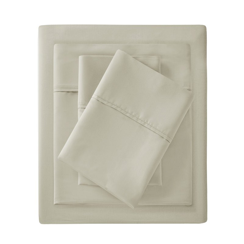 1500 Thread Count Cotton Blend 4-Piece Sheet Set, Queen Sheet Set with 2 Pillowcases, Ivory
